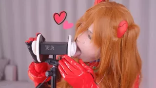 ASMR Evangelion Asuka, Ear licking, Mouth sounds, Tapping, No Talking, Visual ASMR