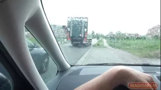 Sweet blonde fucked in car