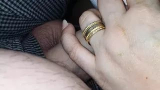 Step mom handjob stepson 9 inch beautiful cock and thin