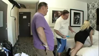 Swiney & Angus tag-team the hotel staffer