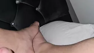 Step mom handjob step son thick cock in erection