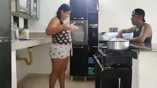 I'm a chubby Colombian whore and I end up fucking my neighbor since my cuckold husband is never around.