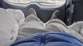 Big Tits Asian American Sissy Tranny Trap Fucked by Her Daddy Dom in Parking Lot