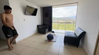 I help my Latina stepsister with her yoga routine to end up doing some delicious exercises with my penis inside her tight ass.