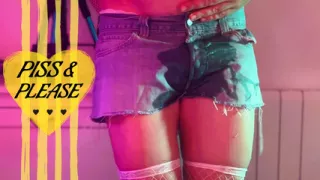 SISSY gurlfriend PEES her pants and pleases me until I CUM