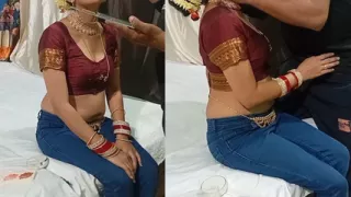 Makeup artist fucking new bride's pussy during makeover