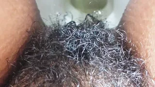 Pussy Fingering by house owner in bathroom to maid then rubbing with water