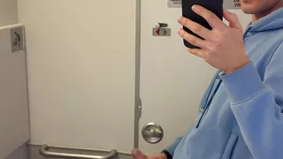 Jerking off and Cumming on Plane. Wish You Were Here to Take My Cum Into Your Mouth!