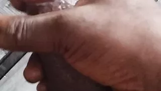 Black wet horny cock cumshot