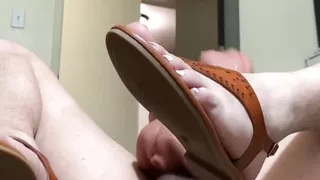 Enjoying My Makeshift Dildo & Sandals Fleshlight Masturbation