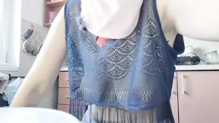 Hairy Brunette Pussy, Big Tits, Sensual Hairy Woman in the Kitchen.