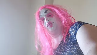 TV Clown spanking her own arse.