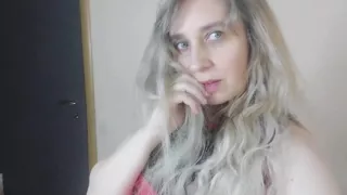 MILF in Red Plays with Pussy Fingers in Panties