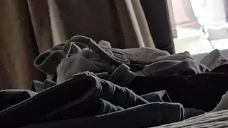 Stepmom naked in stepson room try new dress