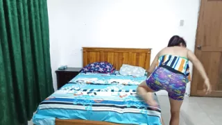 Beautiful Latina gets naked and shows off her nice tight ass