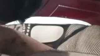 Double blowjob of a 20-year-old girl's cock with a 70-year-old mature MILF