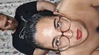 I suck it, squirt off it and cum in my hair after fucking me