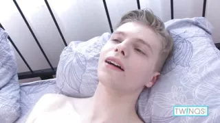 Slender Blonde Twink James T Strokes His Hard Cock And Cums!