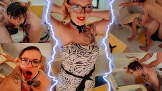 Pussy and Mouth Smashed Head in Toilet