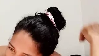 My girlfriend looks beautiful with my cock in her mouth