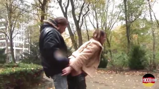 Smiling Brunette Fucked in a Park