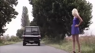 Horny Blonde Woman Gets Fucked Really Horny Outdoors in the Car - Horny Shaved Pussy