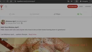 Dominatrix Mistress April - Slaves Therapy