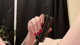 Hairbrush masturbation