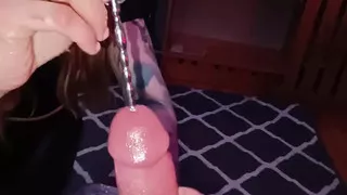 Dominatrix Make Hand Job with Her Slave and Make Him Crazy Orgazm with Lot of Sperm