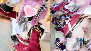 Genshin Impact Cosplaying  Charlotte Cowgirl and Glove-Handjob Triple Finish