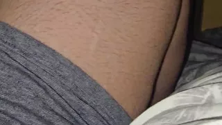 Step mom help step son dick with low erection cum in condom