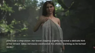 Hot spring bath with stepmom and her friend in nature