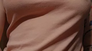 Touching and massaging my tits