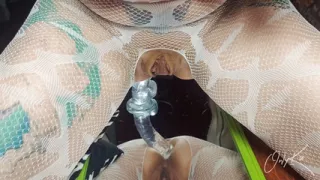 Redhead MILF Fucks Herself with a Dildo in the Mirror, Huge Squirts and Real Orgasm