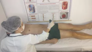 Nurse has her first patient with an erect penis!