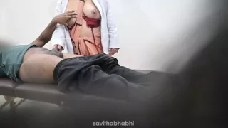 Lady doctor checking patient in hospital