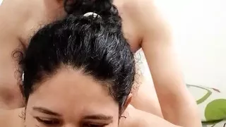Girlfriend sucking delicious deep throat
