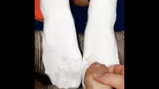 Footjob, Cum on Them Fucked Tits and Feet