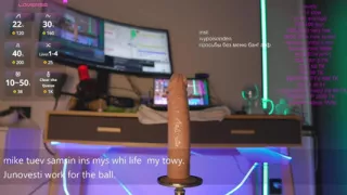 Perfect elastic ass bouncing on a big dildo! webcam girl gets fucked in her underwear