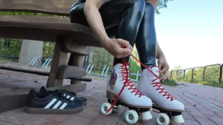 Latex Roller Skating Model Fucked by a Random Stranger