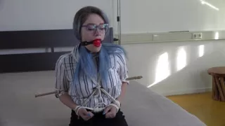 Luna Grey - secretary ballgagged