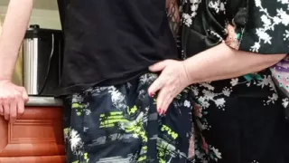 cumming with hot thick cum in my friend's mouth which she swallows