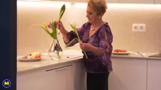 Muscle guy fucks granny