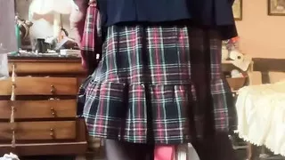 In a student strapless skirt for a party