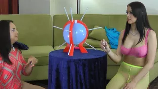 Tattooed Latina Angel and Grace head to head in Prick-Prick-Bang