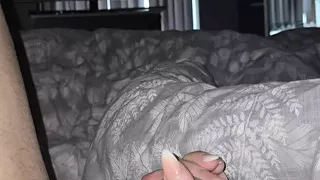 Step mom handjob step son dick without condom