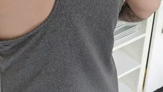 Step mom in the kitchen while step pulled out dick