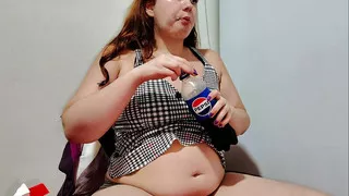 Shy Girl Can't Stop Eating Fast Food...