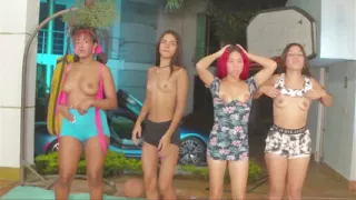 brunette and blonde latinas suck ass in doggy style GGmansion