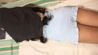 Young Hijabi Girl's Private Moment on Bed - Webcam Capture